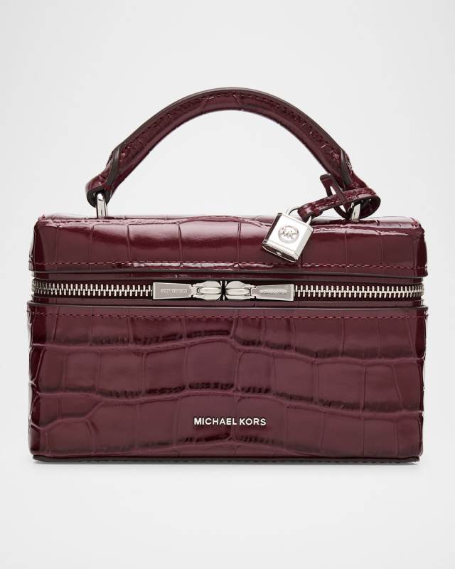 Jana XS Croc-Embossed Leather Crossbody Bag